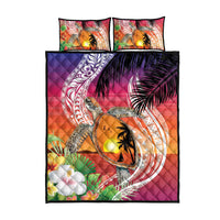 Polynesian Dreamy Turtle Quilt Bed Set Sunset Scenery