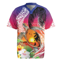 Polynesian Dreamy Turtle Rugby Jersey Sunset Scenery