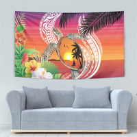 Polynesian Dreamy Turtle Tapestry Sunset Scenery