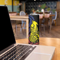 New Caledonia Kanaky Skinny Tumbler Stylized Fleche Faitiere With Kagu Bird LT7 - Polynesian Pride