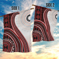 Bula Fiji Vintage Tapa Garden Flag Kaivity Masi Wave Motifs - Red