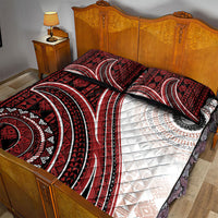 Bula Fiji Vintage Tapa Quilt Bed Set Kaivity Masi Wave Motifs - Red