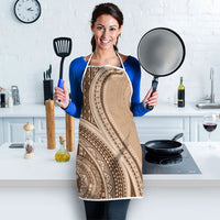 Bula Fiji Vintage Tapa Apron Kaivity Masi Wave Motifs - Mocha