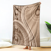Bula Fiji Vintage Tapa Blanket Kaivity Masi Wave Motifs - Mocha
