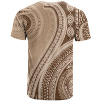 Bula Fiji Vintage Tapa T Shirt Kaivity Masi Wave Motifs - Mocha