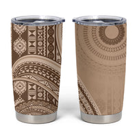Bula Fiji Vintage Tapa Tumbler Cup Kaivity Masi Wave Motifs - Mocha