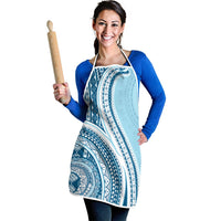 Bula Fiji Vintage Tapa Apron Kaivity Masi Wave Motifs - Turquoise