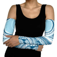 Bula Fiji Vintage Tapa Arm Sleeves Kaivity Masi Wave Motifs - Turquoise