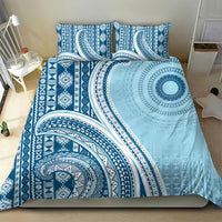 Bula Fiji Vintage Tapa Bedding Set Kaivity Masi Wave Motifs - Turquoise