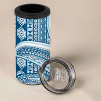 Bula Fiji Vintage Tapa 4 in 1 Can Cooler Tumbler Kaivity Masi Wave Motifs - Turquoise LT7 - Polynesian Pride