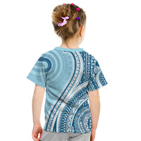 Bula Fiji Vintage Tapa Kid T Shirt Kaivity Masi Wave Motifs - Turquoise