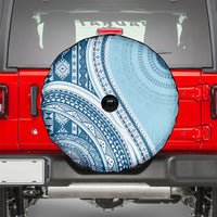 Bula Fiji Vintage Tapa Spare Tire Cover Kaivity Masi Wave Motifs - Turquoise LT7 - Polynesian Pride