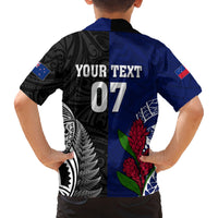 Personalised New Zealand Vs Samoa Rugby Family Matching Off Shoulder Maxi Dress and Hawaiian Shirt Go Champions LT7 - Polynesian Pride