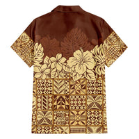 Niue Hiapo Motif Family Matching Off Shoulder Maxi Dress and Hawaiian Shirt Tapa Classic LT7 - Polynesian Pride