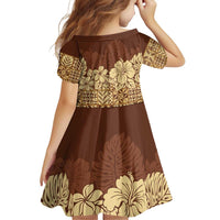 Niue Hiapo Motif Family Matching Off Shoulder Short Dress and Hawaiian Shirt Tapa Classic LT7 - Polynesian Pride