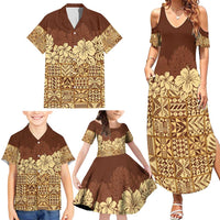 Niue Hiapo Motif Family Matching Summer Maxi Dress and Hawaiian Shirt Tapa Classic LT7 - Polynesian Pride