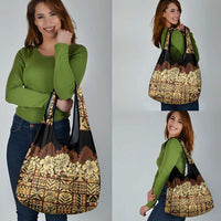 Niue Hiapo Motif Grocery Bag Tapa Classic - Black Ver