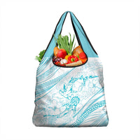 Sharks Couple Dreamy Polynesians Floral Sea Grocery Bag Turquoise LT7 1-pack One Size Turquoise - Polynesian Pride