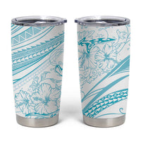 Sharks Couple Dreamy Polynesians Floral Sea Tumbler Cup Turquoise LT7 Turquoise - Polynesian Pride