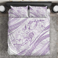 Sharks Couple Dreamy Polynesians Floral Sea Bedding Set Lilac LT7 Lilac - Polynesian Pride