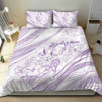 Sharks Couple Dreamy Polynesians Floral Sea Bedding Set Lilac LT7 - Polynesian Pride