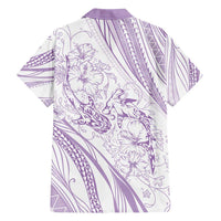 Sharks Couple Dreamy Polynesians Floral Sea Family Matching Summer Maxi Dress and Hawaiian Shirt Lilac - Polynesian Pride