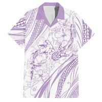 Sharks Couple Dreamy Polynesians Floral Sea Family Matching Tank Maxi Dress and Hawaiian Shirt Lilac - Polynesian Pride