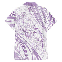 Sharks Couple Dreamy Polynesians Floral Sea Family Matching Tank Maxi Dress and Hawaiian Shirt Lilac - Polynesian Pride