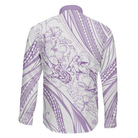 Sharks Couple Dreamy Polynesians Floral Sea Family Matching Tank Maxi Dress and Hawaiian Shirt Lilac - Polynesian Pride