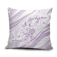 Sharks Couple Dreamy Polynesians Floral Sea Pillow Cover Lilac - Polynesian Pride