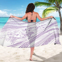 Sharks Couple Dreamy Polynesians Floral Sea Sarong Lilac - Polynesian Pride