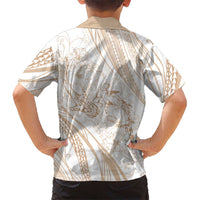 Sharks Couple Dreamy Polynesians Floral Sea Family Matching Short Sleeve Bodycon Dress and Hawaiian Shirt Hazel - Polynesian Pride