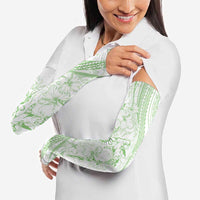 Sharks Couple Dreamy Polynesians Floral Sea Arm Sleeves Emerald - Polynesian Pride