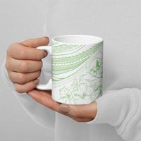 Sharks Couple Dreamy Polynesians Floral Sea Ceramic Mug Emerald LT7 - Polynesian Pride