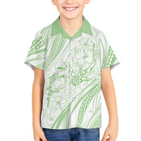 Sharks Couple Dreamy Polynesians Floral Sea Family Matching Mermaid Dress and Hawaiian Shirt Emerald - Polynesian Pride