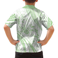 Sharks Couple Dreamy Polynesians Floral Sea Family Matching Puletasi and Hawaiian Shirt Emerald - Polynesian Pride