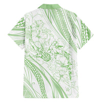 Sharks Couple Dreamy Polynesians Floral Sea Family Matching Puletasi and Hawaiian Shirt Emerald - Polynesian Pride