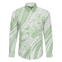 Sharks Couple Dreamy Polynesians Floral Sea Family Matching Puletasi and Hawaiian Shirt Emerald - Polynesian Pride