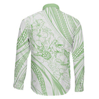 Sharks Couple Dreamy Polynesians Floral Sea Family Matching Puletasi and Hawaiian Shirt Emerald - Polynesian Pride