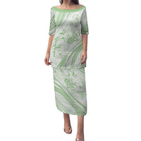 Sharks Couple Dreamy Polynesians Floral Sea Family Matching Puletasi and Hawaiian Shirt Emerald - Polynesian Pride