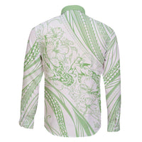 Sharks Couple Dreamy Polynesians Floral Sea Family Matching Tank Maxi Dress and Hawaiian Shirt Emerald - Polynesian Pride