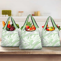 Sharks Couple Dreamy Polynesians Floral Sea Grocery Bag Emerald LT7 3-pack One Size Emerald - Polynesian Pride