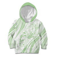 Sharks Couple Dreamy Polynesians Floral Sea Kid Hoodie Emerald - Polynesian Pride