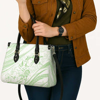 Sharks Couple Dreamy Polynesians Floral Sea Leather Bag Emerald LT7 - Polynesian Pride