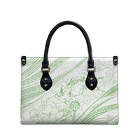 Sharks Couple Dreamy Polynesians Floral Sea Leather Bag Emerald LT7 - Polynesian Pride