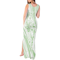 Sharks Couple Dreamy Polynesians Floral Sea Tank Maxi Dress Emerald LT7 - Polynesian Pride
