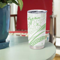 Sharks Couple Dreamy Polynesians Floral Sea Tumbler Cup Emerald LT7 - Polynesian Pride