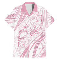 Sharks Couple Dreamy Polynesians Floral Sea Family Matching Mermaid Dress and Hawaiian Shirt Pink - Polynesian Pride