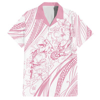 Sharks Couple Dreamy Polynesians Floral Sea Hawaiian Shirt Pink - Polynesian Pride