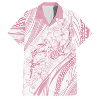 Sharks Couple Dreamy Polynesians Floral Sea Hawaiian Shirt Pink - Polynesian Pride